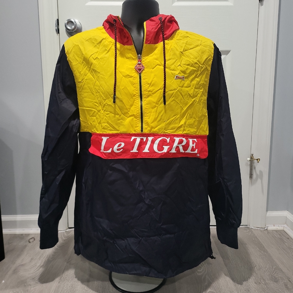 Le Tigre Yellow and Black Hooded Windbreaker Jacket